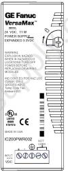 IC200PWR002 POWER SUPPLY WITH EXPANDED 3.3VDC 24VDC INPUT IC200P IC200PW IC200PWR PDFsupply also rep