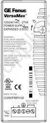 IC200PWR102 In Stock! POWER SUPPLY WITH EXPANDED 3.3VDC 120/240VAC INPUT IC200P IC200PW IC200PWR PDF