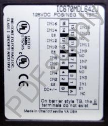 IC670MDL642 In Stock! 125VDC Pos./Neg. Logic Input, 16 Point, Grouped IC670M IC670MD IC670MDL PDFsup