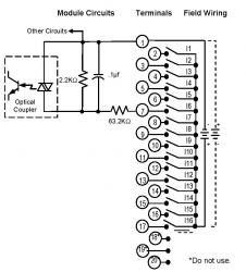 Input MDL pos/neg Logic 125 VDC 16 pt. Module - Wiring Diagram Image