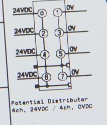 GE ST7588 RSTi Potential Distribution module module, 0VDC and 24VDC 4 points with module ID type wit